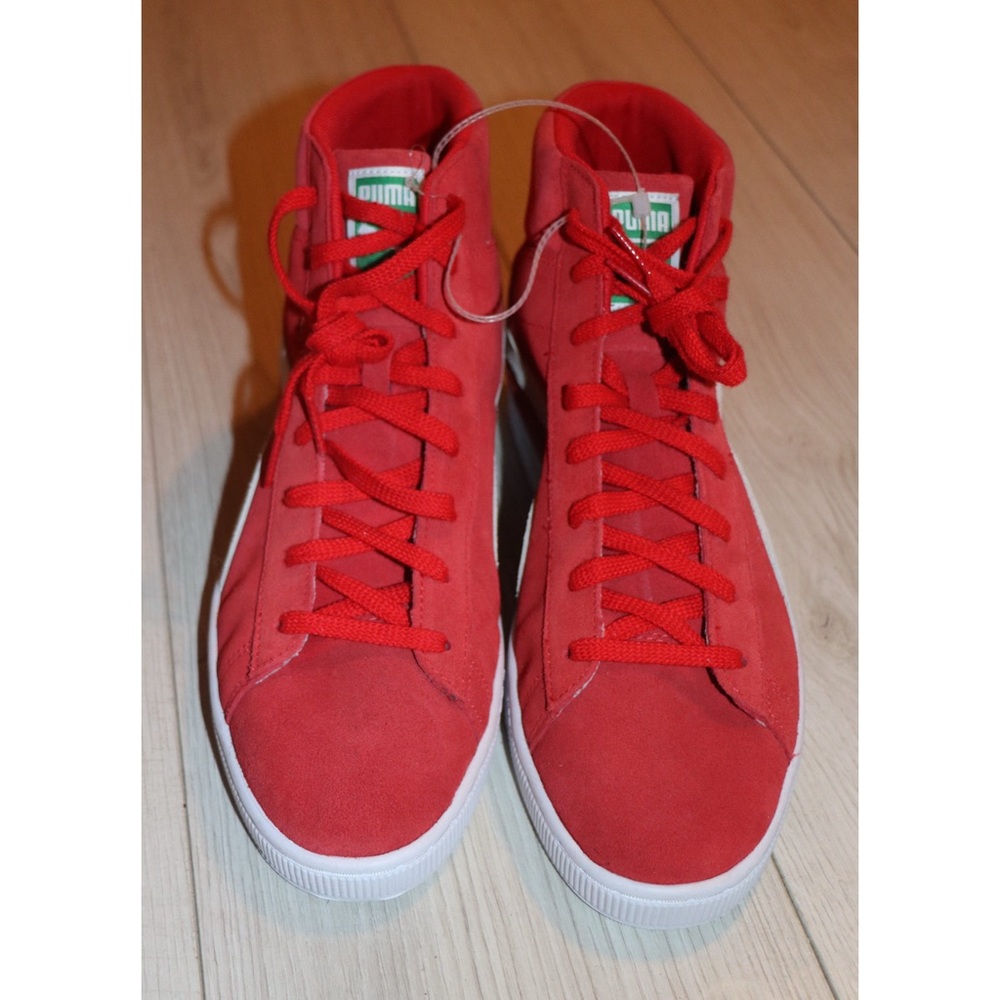 PUMA Classic Suede Red Midtop Sneakers - Picture 4 of 13